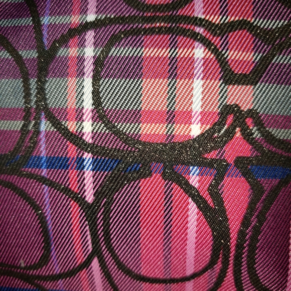 New Coach SignatreteTartain Cosmetic Pouch Bag - Picture 2 of 8